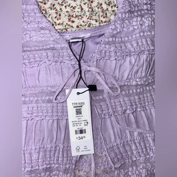 Layered lace purple camisole top from Garage - Picture 3 of 3